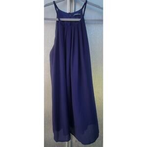 Soprano Navy Halter Style Mini Tunic Dress Size M